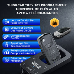 THINKCAR TKEY101 - Programmateur Universel de Clés de Voiture avec 6 Télécommandes