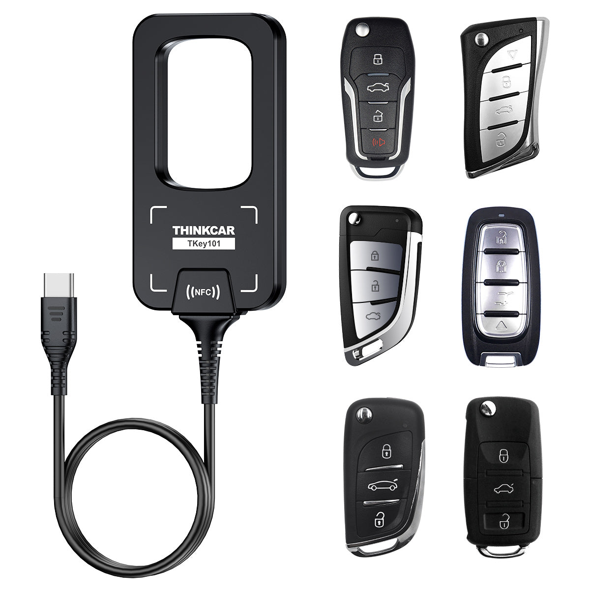 THINKCAR TKEY101 - Programmateur Universel de Clés de Voiture avec 6 Télécommandes